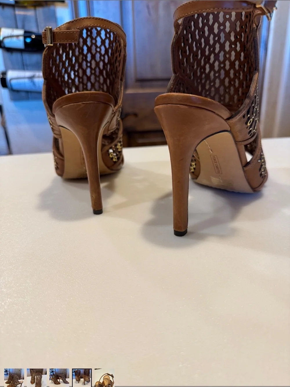 Leather Studded Sandal- Vince Camuto leather Mallena studded heel